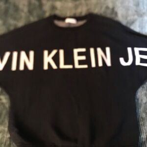 Calvin Klein Jeans Black Crewneck with White Logo